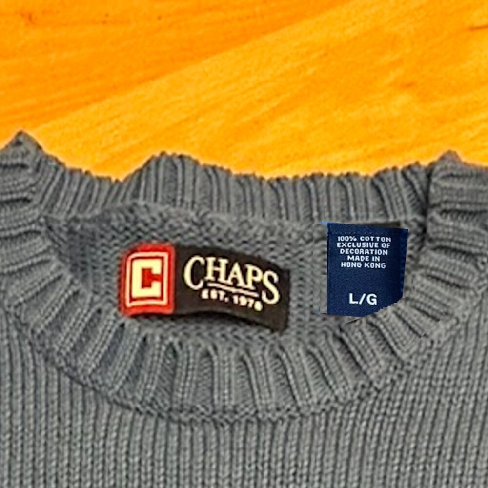 Cotton blue/grey men's sweater